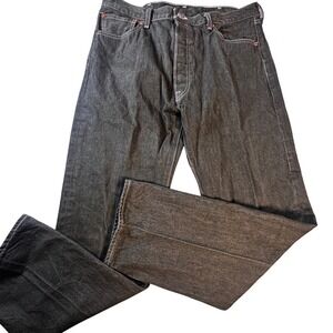 Levi's 501 Jeans Men's 38x32 Black Gray‎ Button Fly Straight Leg Denim